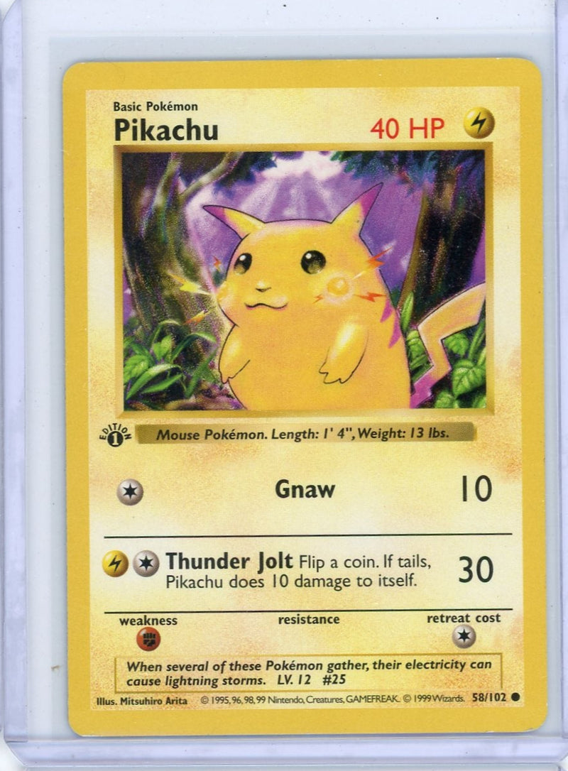 Pikachu Pokémon 1st Edition Base Set Shadowless Non-Holo 