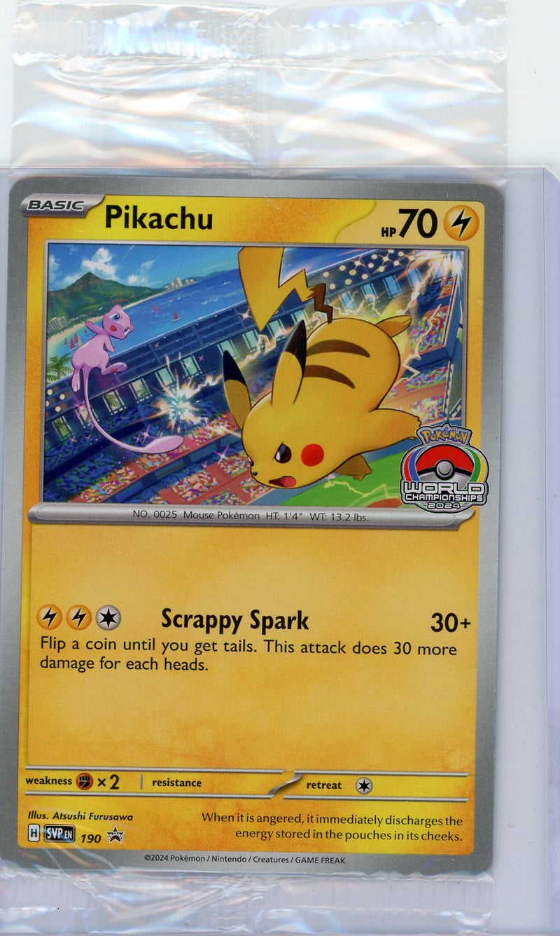 Pikachu 2024 Pokemon World Championships Black Star Promo sealed 