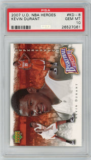 Kevin Durant 2007 Upper Deck NBA Heroes Rookie PSA 10