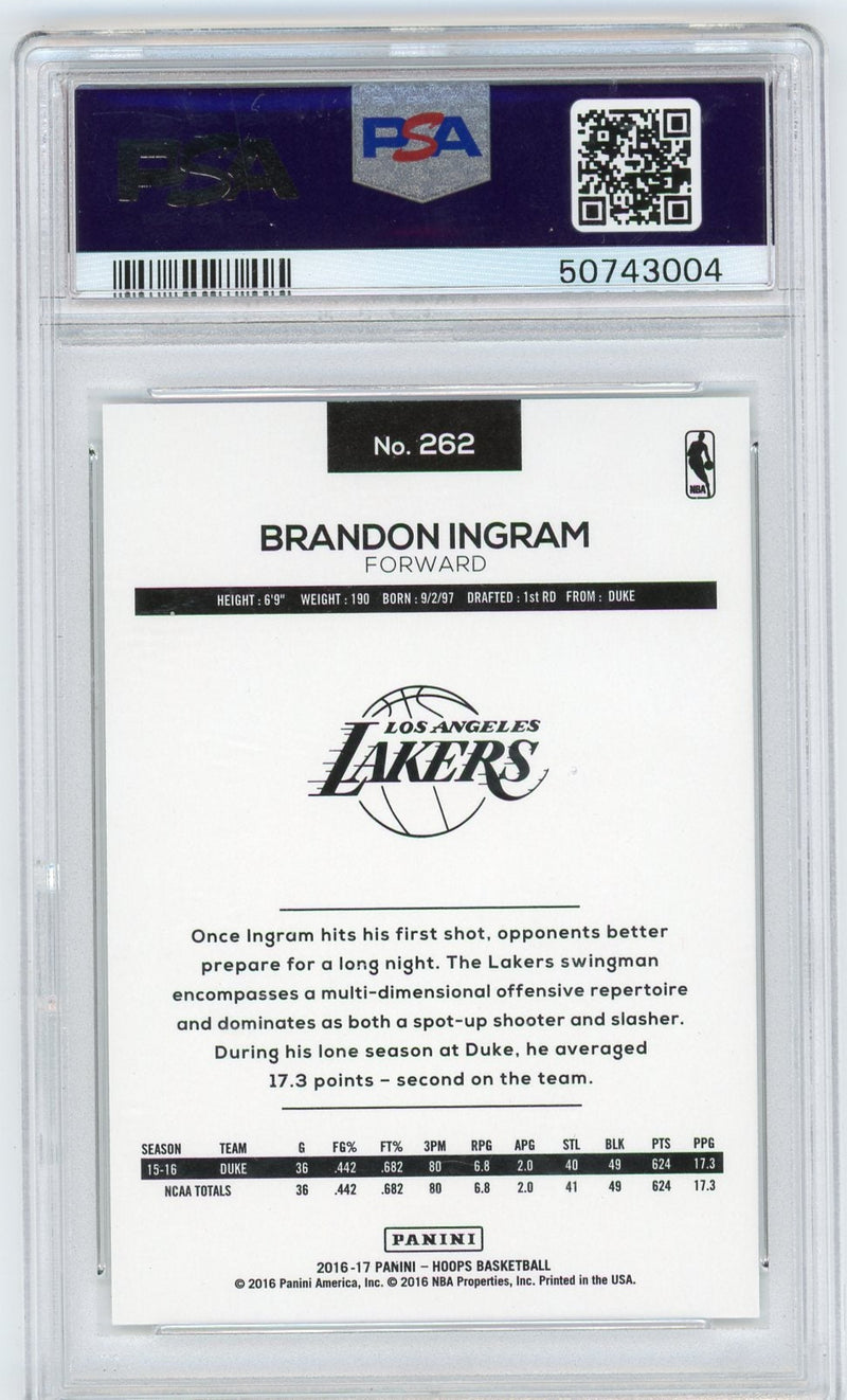 Brandon Ingram 2016 Panini Hoops Rookie Card PSA 10
