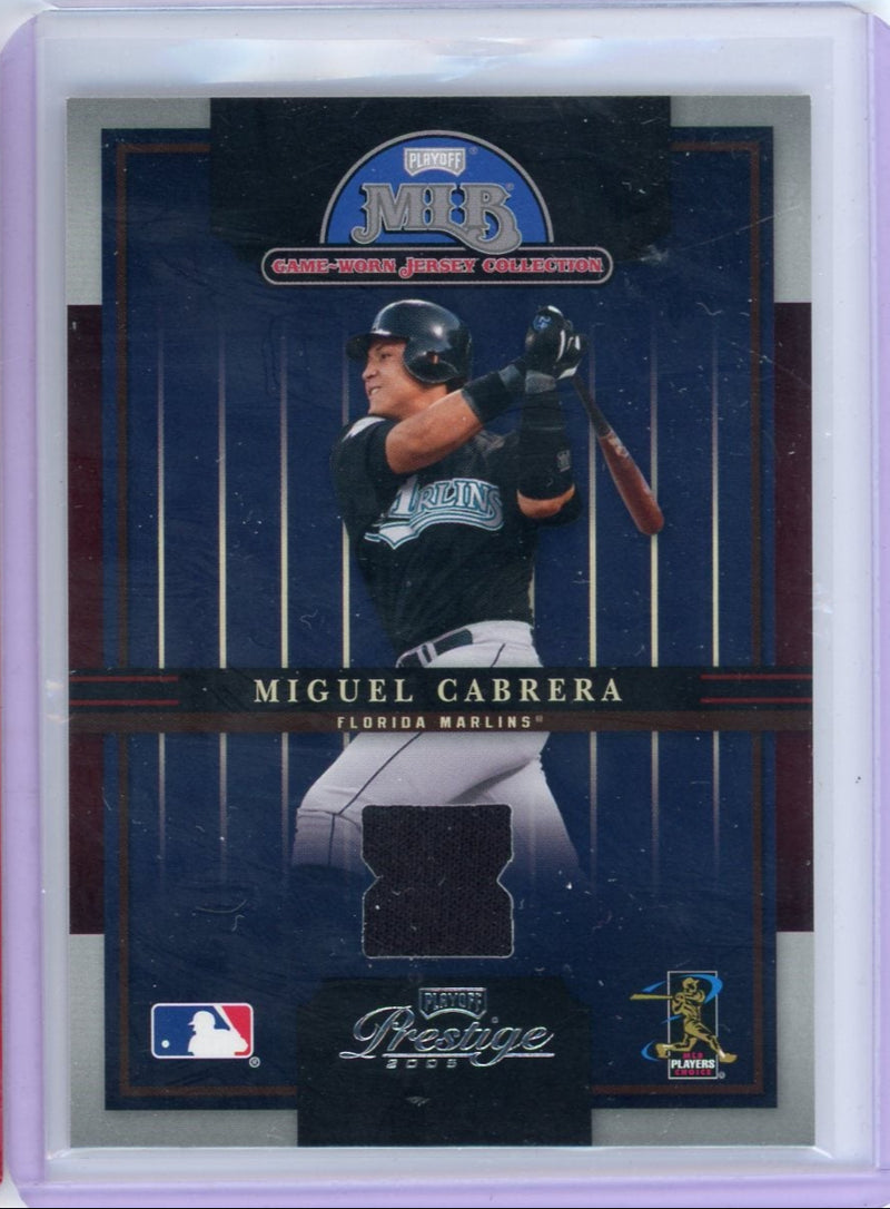 Miguel Cabrera 2005 Donruss Playoff Prestige game-used jersey relic