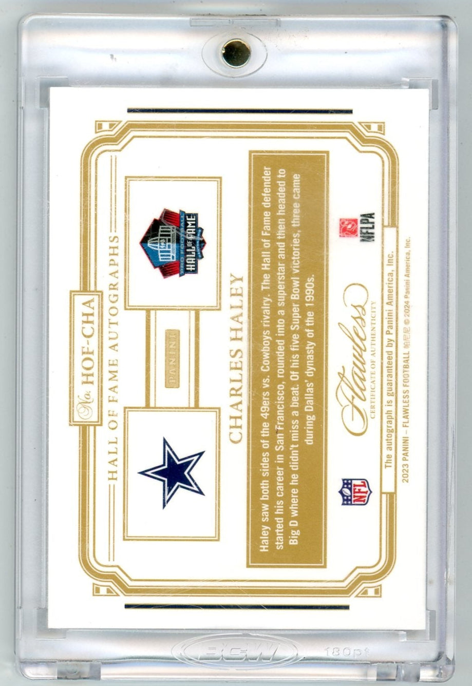 Charles Haley 2023 Panini Flawless Hall of Fame Autographs #'d 13/25
