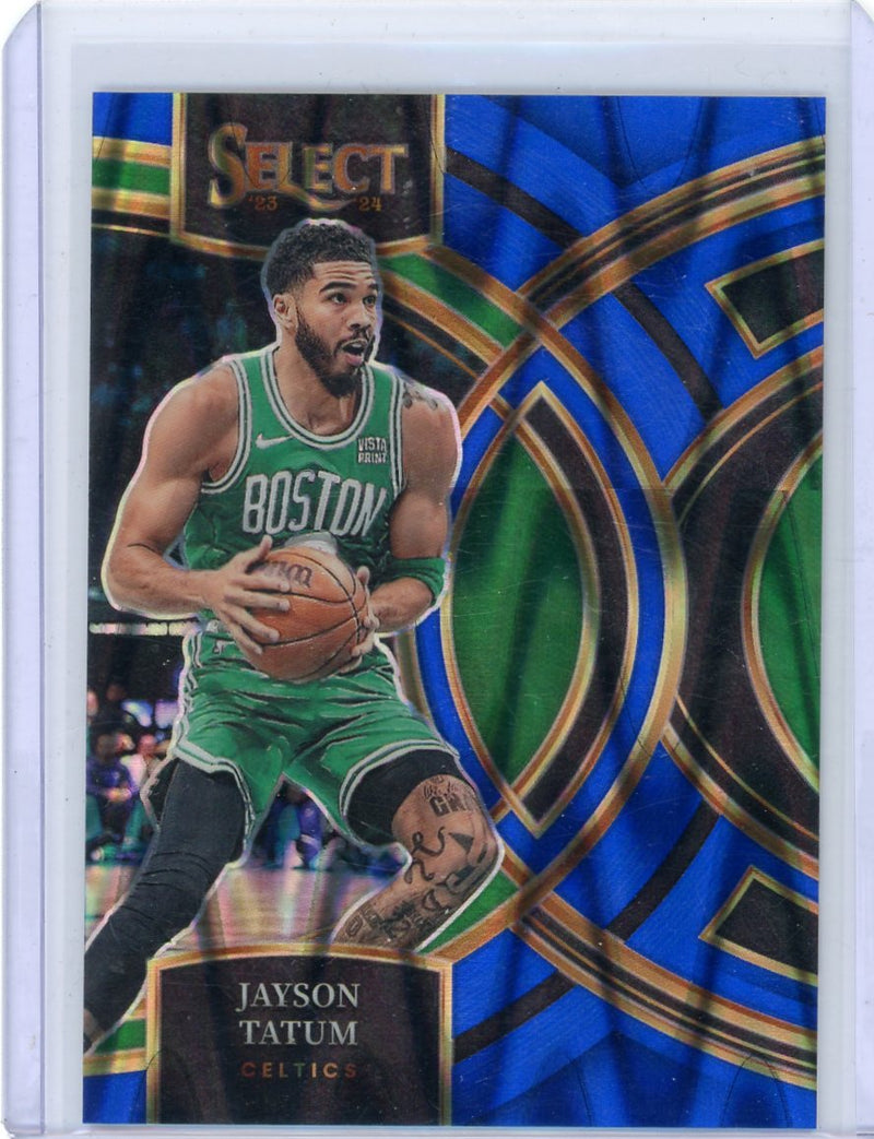 Jayson Tatum 2023-24 Panini Select blue tectonic prizm 