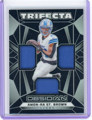 Amon-Ra St. Brown 2024 Panini Obsidian Trifecta triple relic