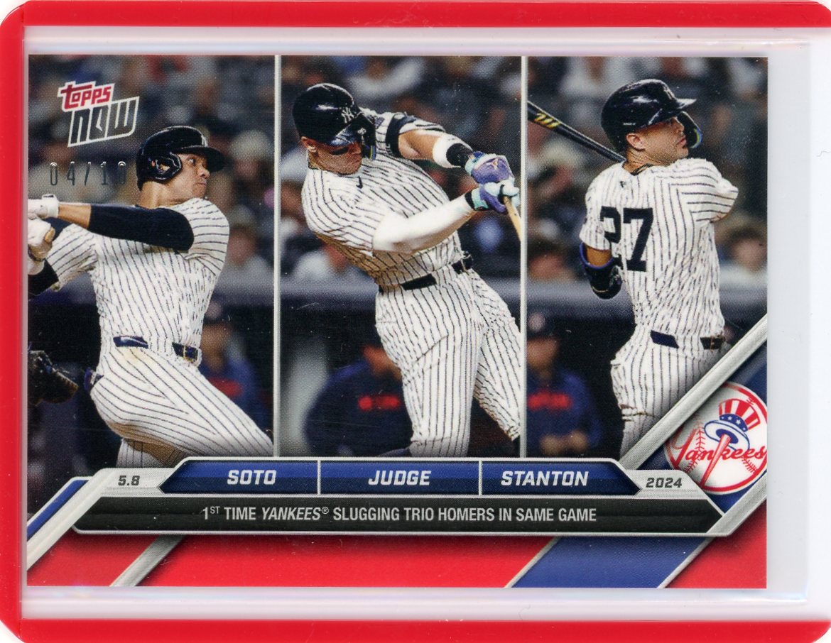 Juan Soto Aaron Judge Giancarlo Stanton 2024 Topps NOW #170 red #'d 04/10