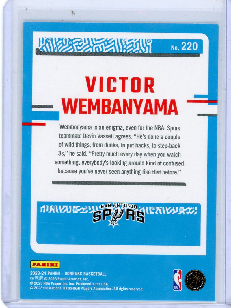 Victor Wembanyama 2023-24 Panini Donruss rookie card