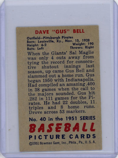 Dave "Gus" Bell 1951 Bowman Mini #40