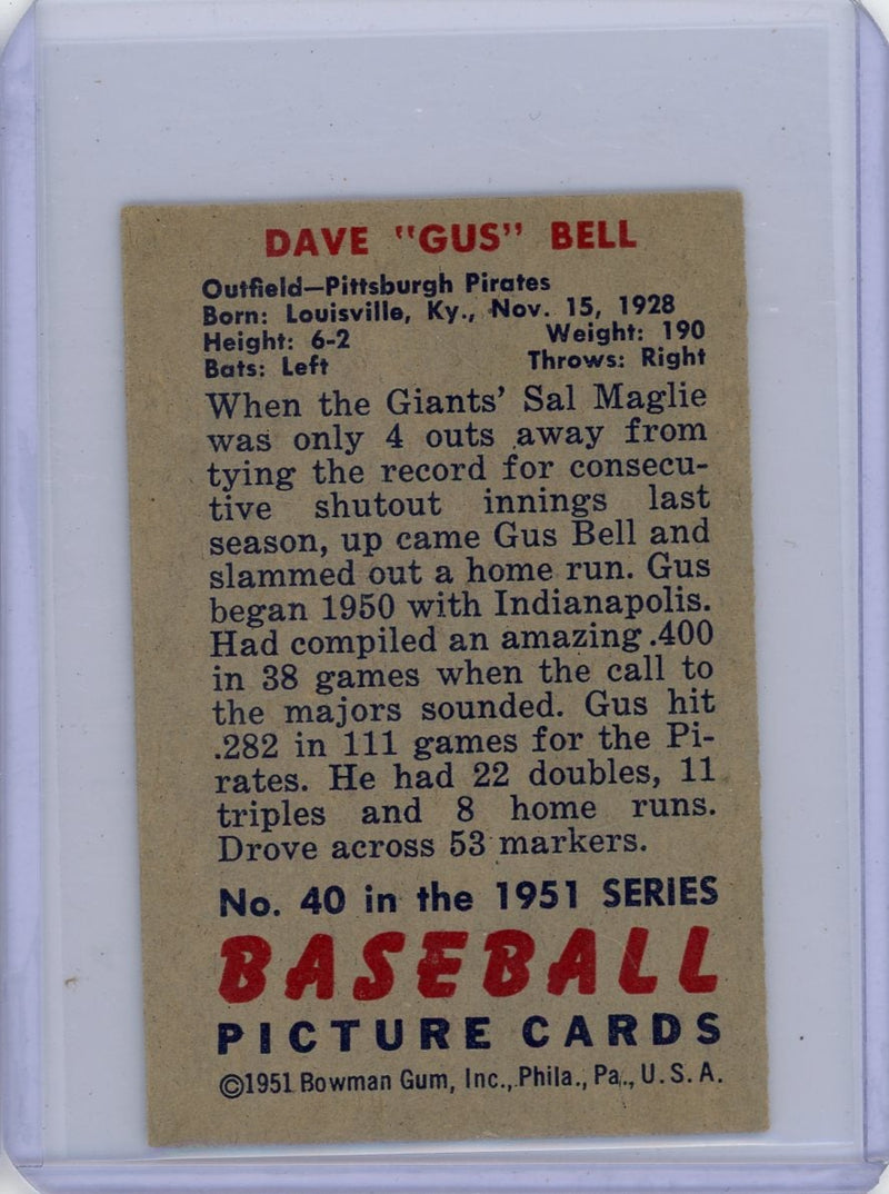 Dave "Gus" Bell 1951 Bowman Mini 