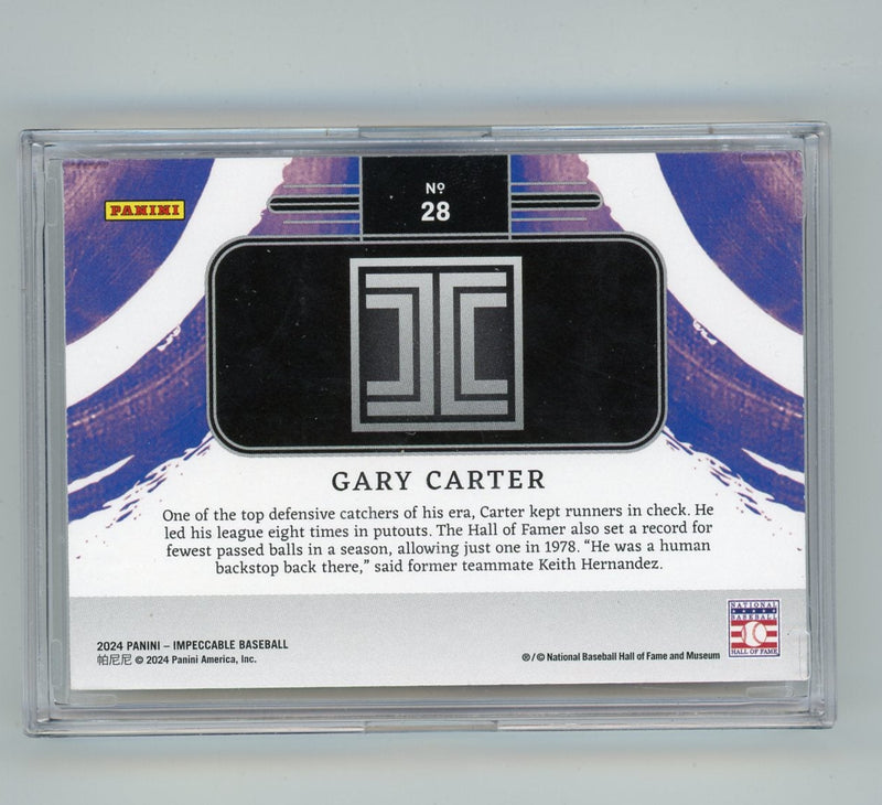 Gary Carter 2024 Panini Impeccable 1 Troy Ounce .999 Fine Silver HoF 