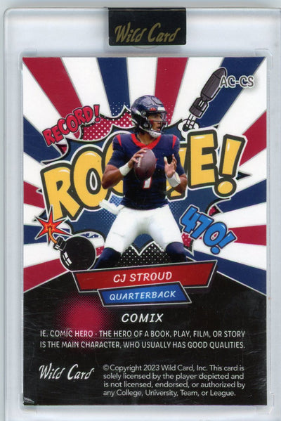 CJ Stroud 2023 Wild Card Alumination Comix hero rookie card #'d 06/10