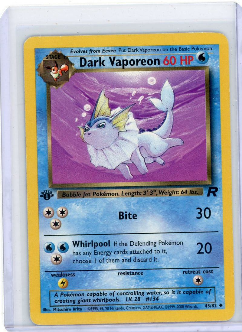 Dark Vaporeon Pokémon 1st Edition Team Rocket Non-Holo 