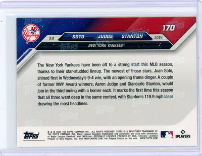 Juan Soto Aaron Judge Giancarlo Stanton 2024 Topps NOW #170