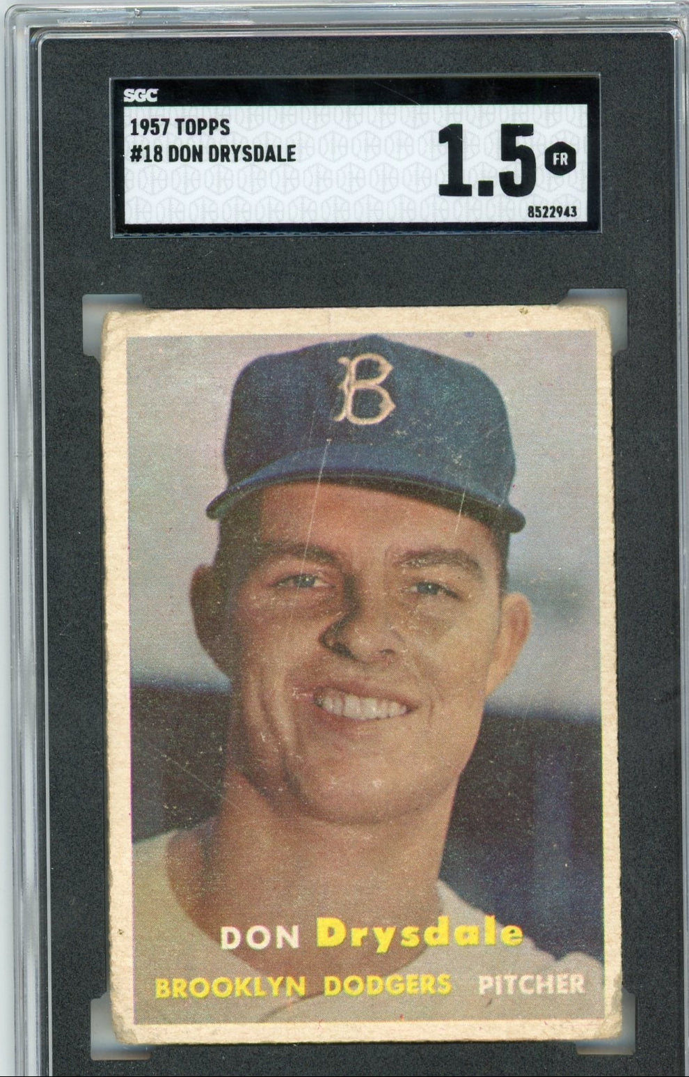 Don Drysdale 1957 Topps #18 SGC 1.5