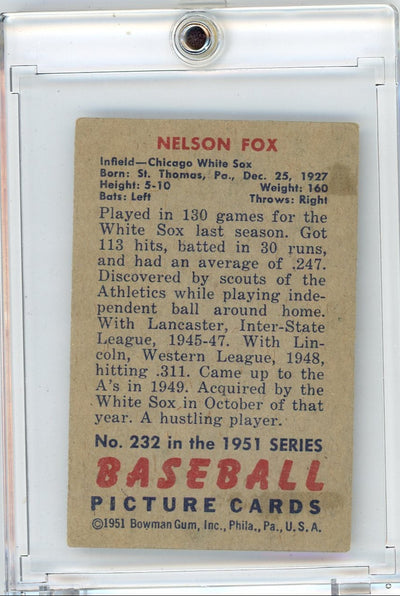 Nelson Fox 1951 Bowman #232