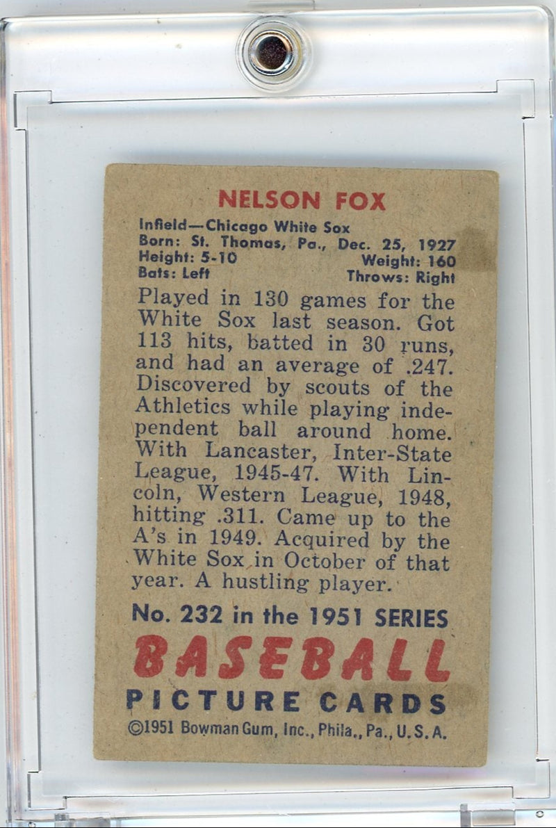 Nelson Fox 1951 Bowman 