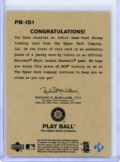 Ichiro 2003 Upper Deck Play Ball Game-Used Memorabilia