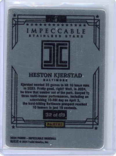 Heston Kjerstad 2024 Panini Impeccable Stainless Stars w/ peel cover rookie card #'d 32/99