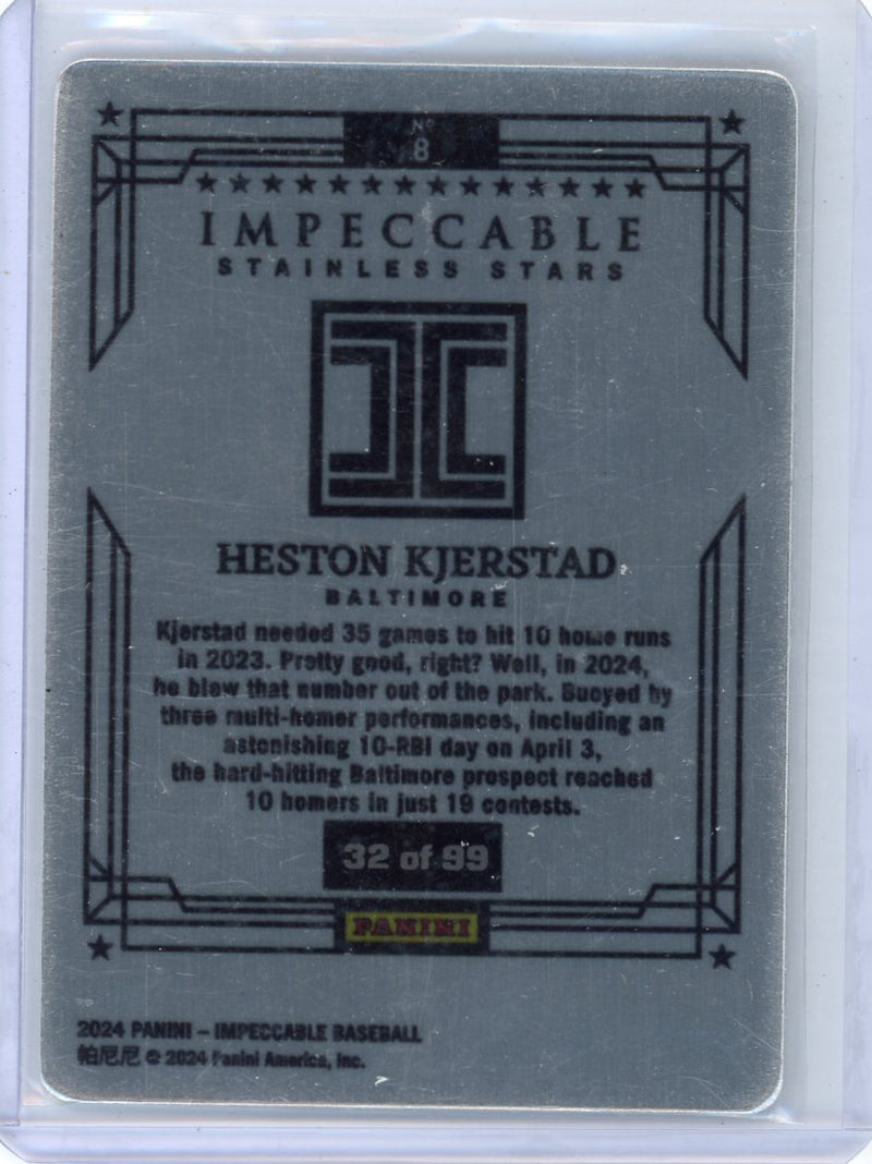 Heston Kjerstad 2024 Panini Impeccable Stainless Stars w/ peel cover rookie card 