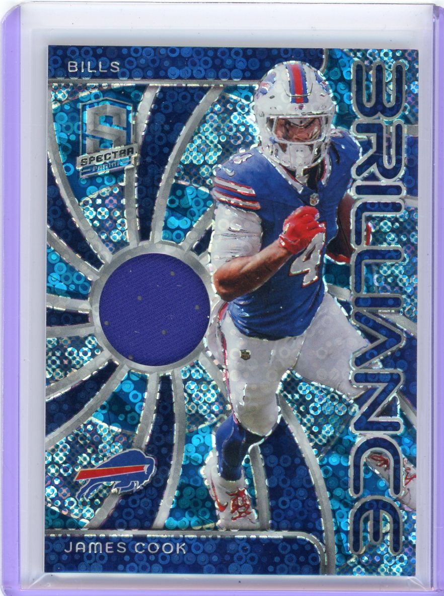 James Cook 2024 Panini Spectra Brilliance relic blue prizm #'d 24/50