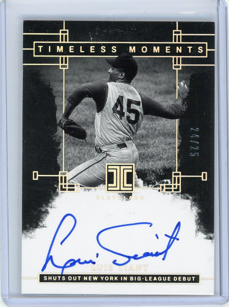 Luis Tiant 2024 Panini Impeccable Timeless Moments autograph 