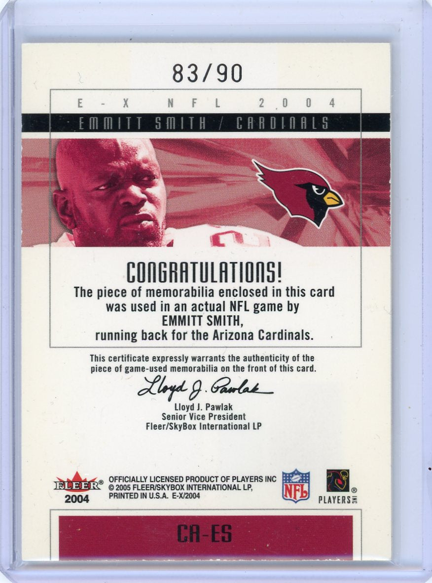 Emmitt Smith 2005 Fleer EX Clearly Authentics auth. game-used relic #'d 83/90
