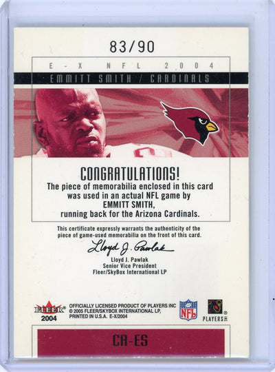 Emmitt Smith 2005 Fleer EX Clearly Authentics auth. game-used relic #'d 83/90