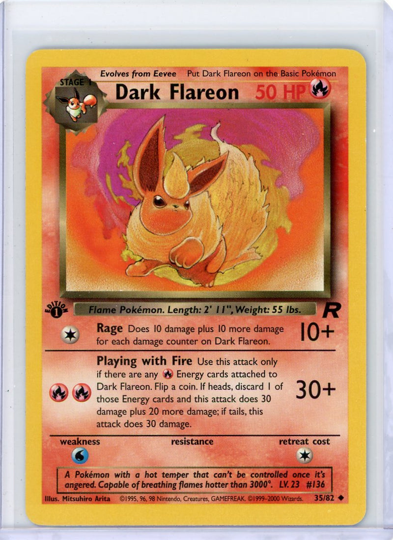 Dark Flareon Pokémon 1st Edition Team Rocket Non-Holo 
