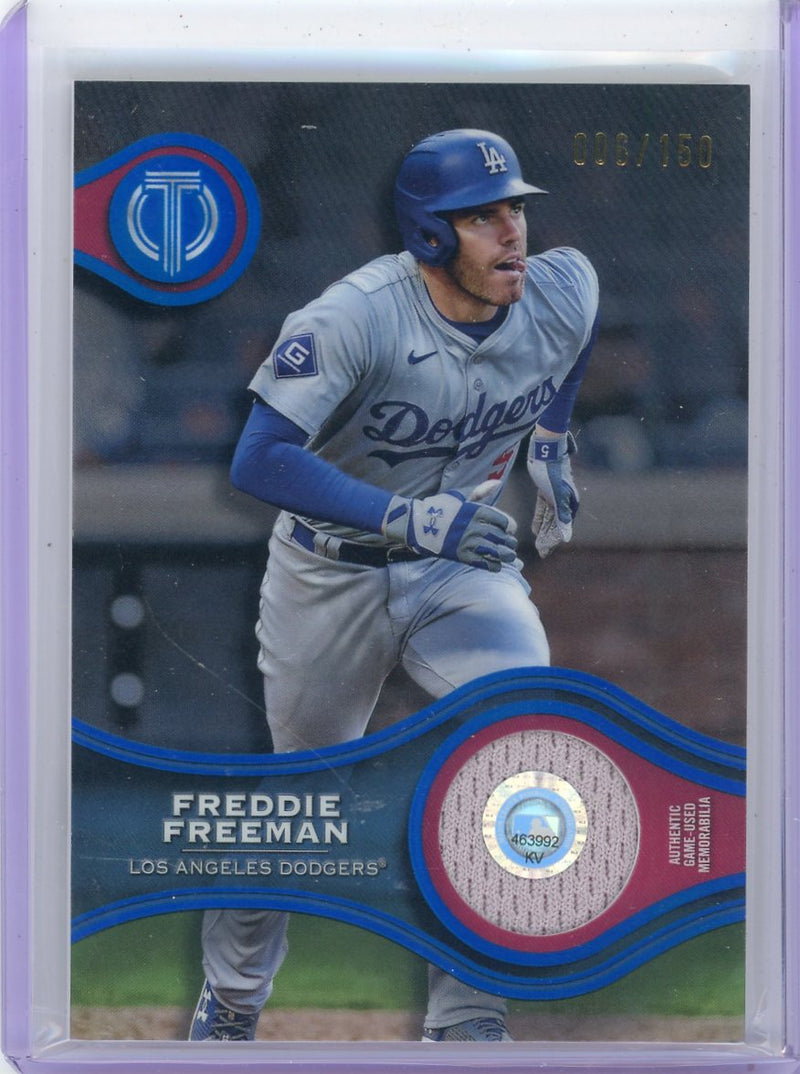 Freddie Freeman 2025 Topps Tribute Stamp of Approval game-used relic blue 