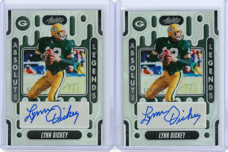 Lynn Dickey 2024 Panini Absolute Legends autograph 2-card lot 