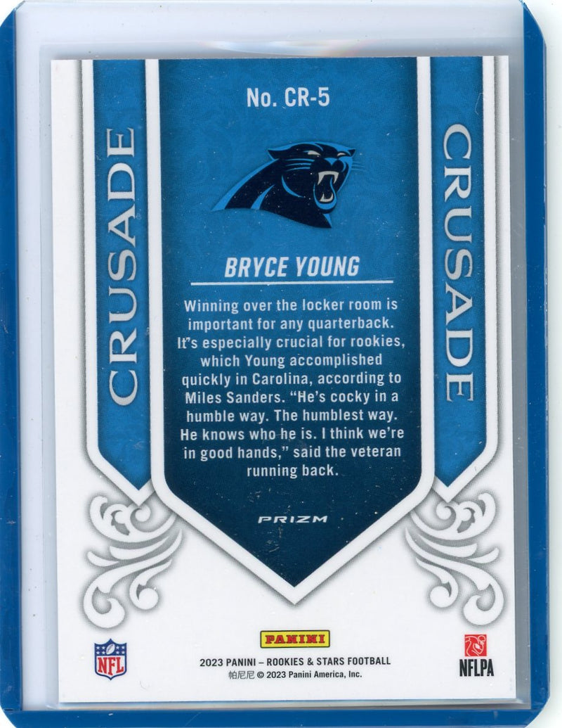 Bryce Young 2023 Panini Rookies & Stars Crusade prizm rookie card