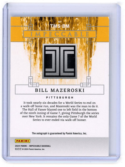 Bill Mazeroski 2024 Panini Impeccable Timeless Moments autograph #'d 02/25