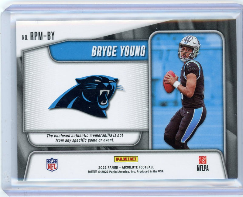 Bryce Young 2023 Panini Absolute Rookie Premier triple-relic rookie card 
