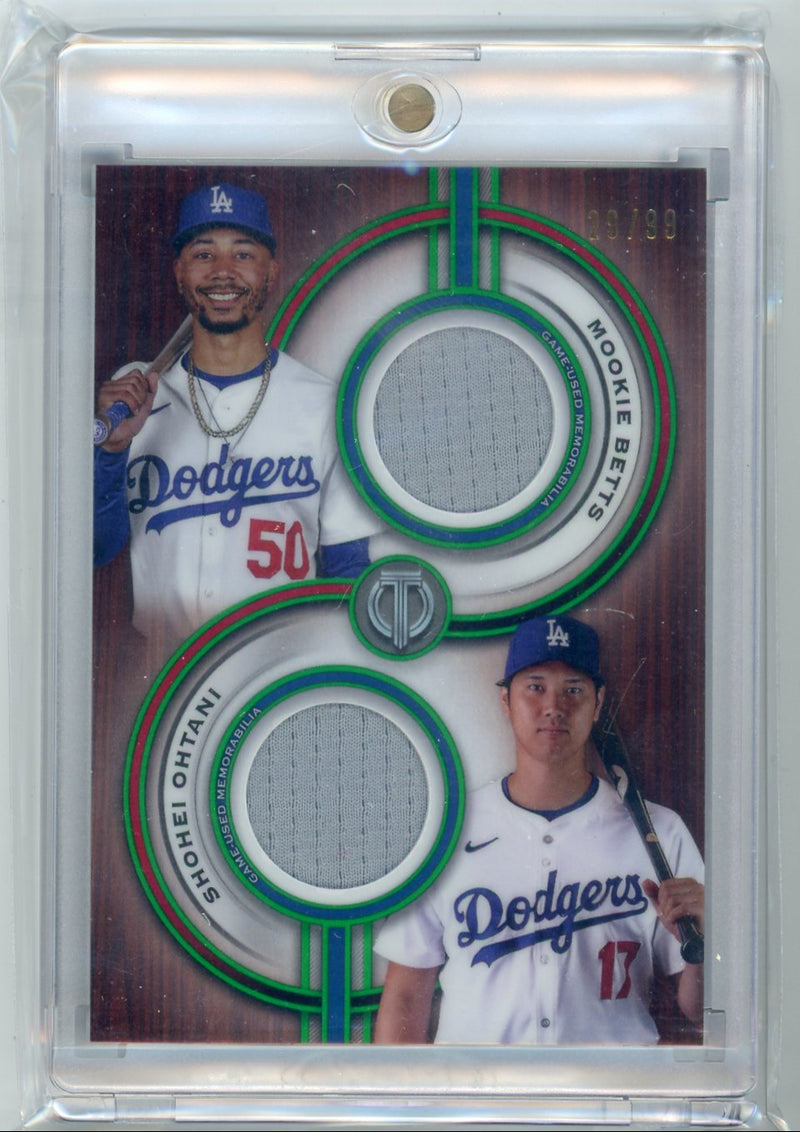 Mookie Betts Shohei Ohtani 2025 Topps Tribute dual game-used relics green 