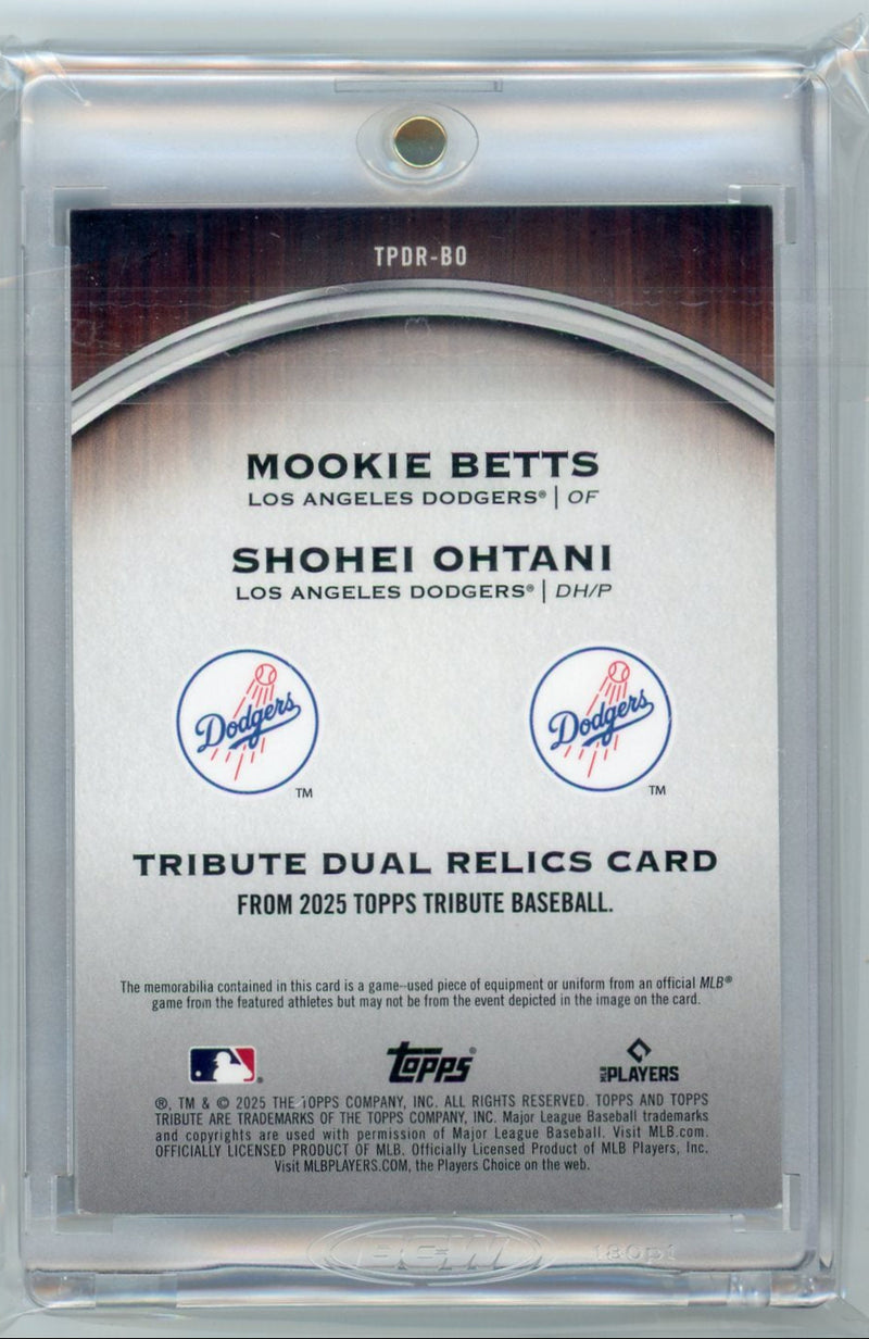 Mookie Betts Shohei Ohtani 2025 Topps Tribute dual game-used relics green 
