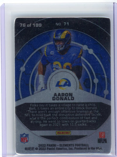 Aaron Donald 2022 Panini Elements Metal Card W/ Protective Coating #'d 76/199