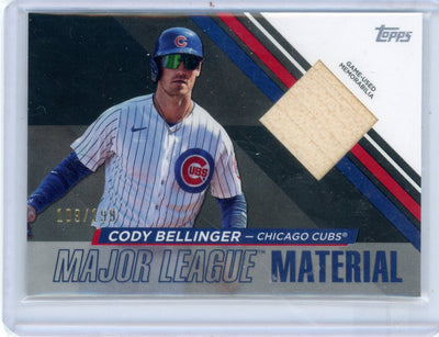 Cody Bellinger 2024 Topps Major League Material bat relic #'d 109/199