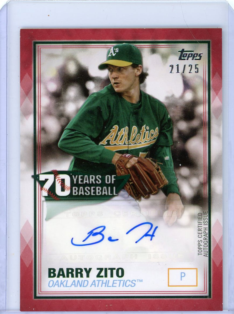 Barry Zito 2021 Topps 70 Years of Baseball autograph 
