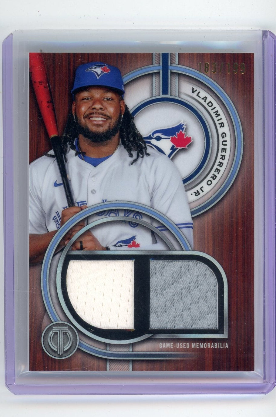 Vladimir Guerrero Jr. 2025 Topps Tribute dual game-used relics #'d 183/199
