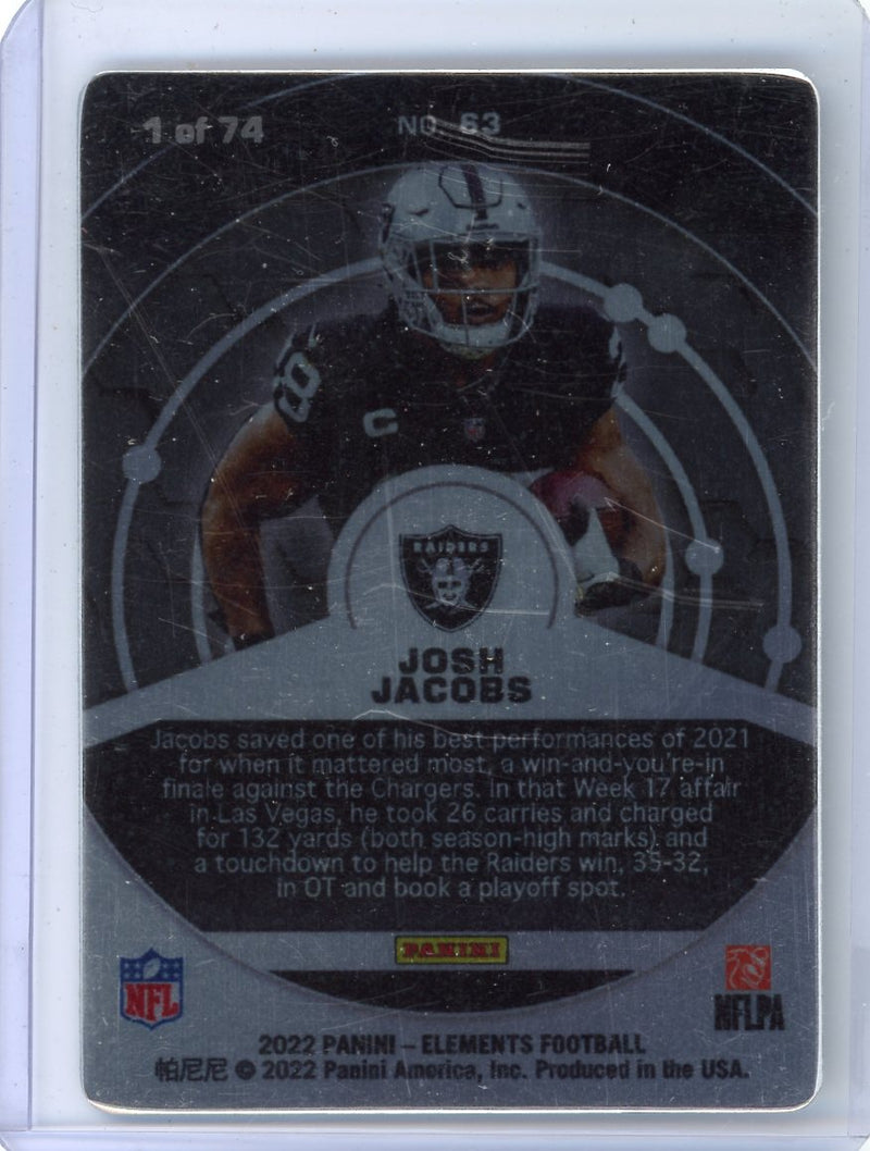 Josh Jacobs 2022 Panini Elements Metal Card Tungsten 