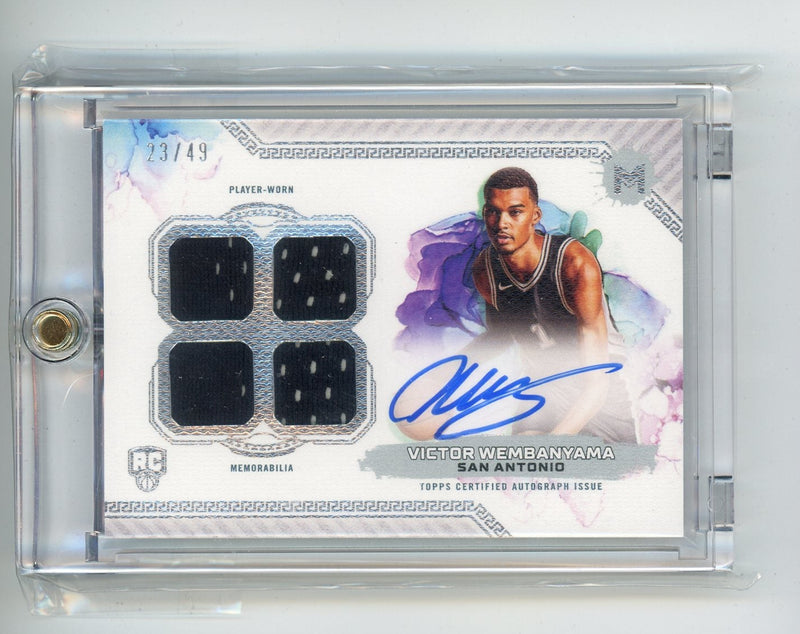 Victor Wembanyama 2023-24 Topps Motif quad relic autograph rookie card 