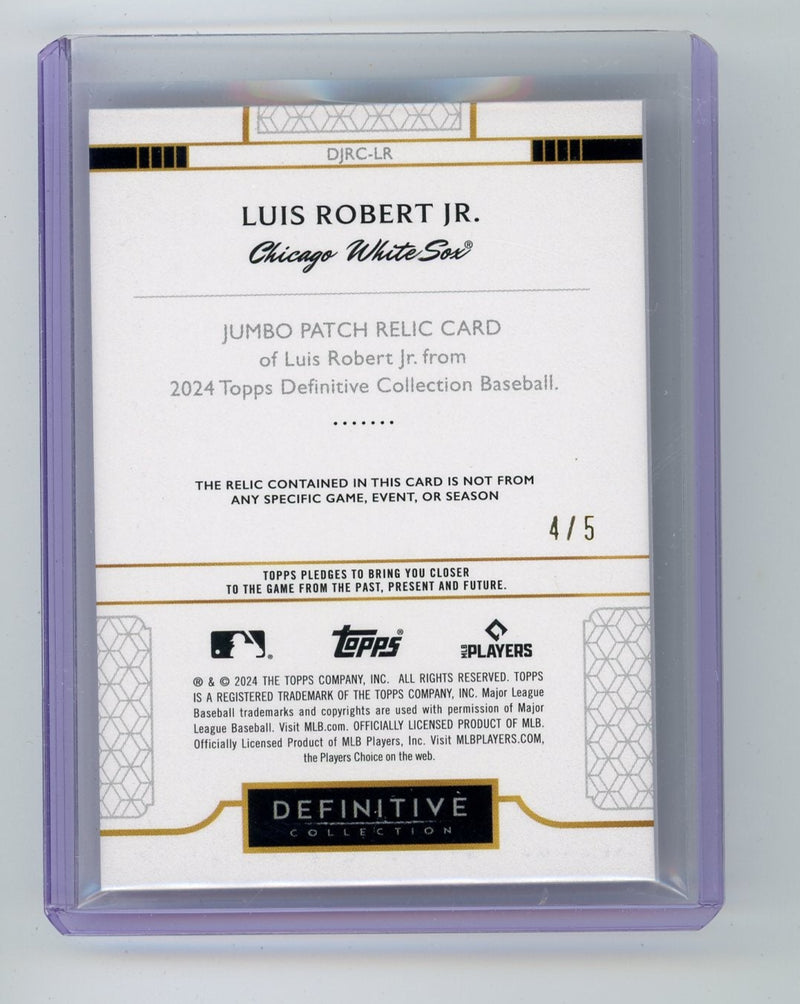 Luis Robert 2024 Topps Definitive Collection Jumbo Patch Relic 