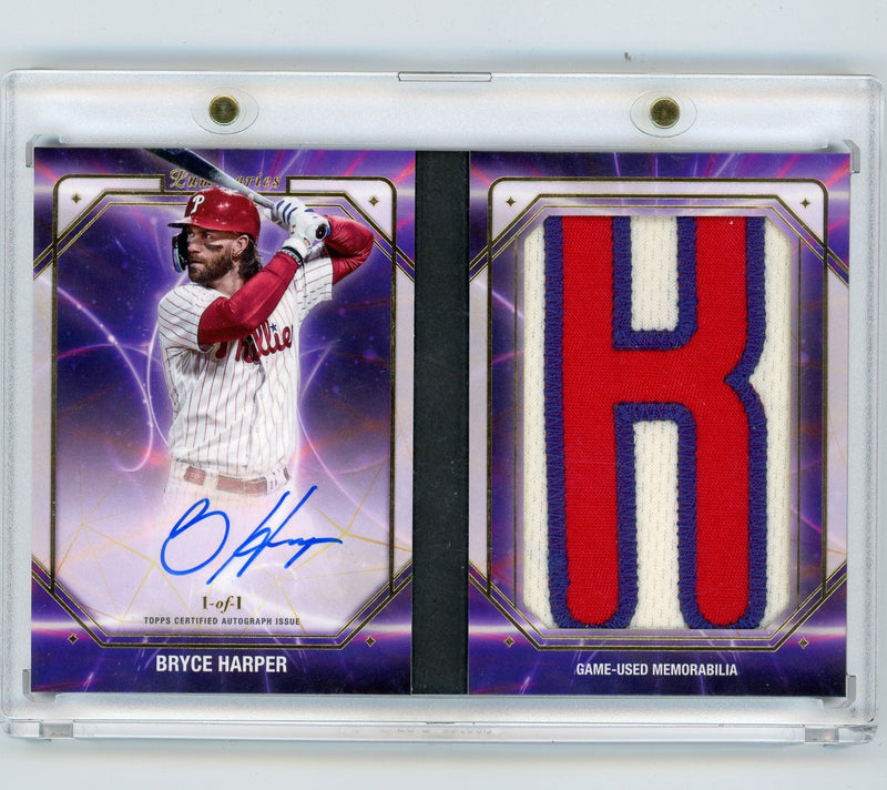 Bryce Harper 2024 Topps Luminaries Autograph Letter Booklet "R" 