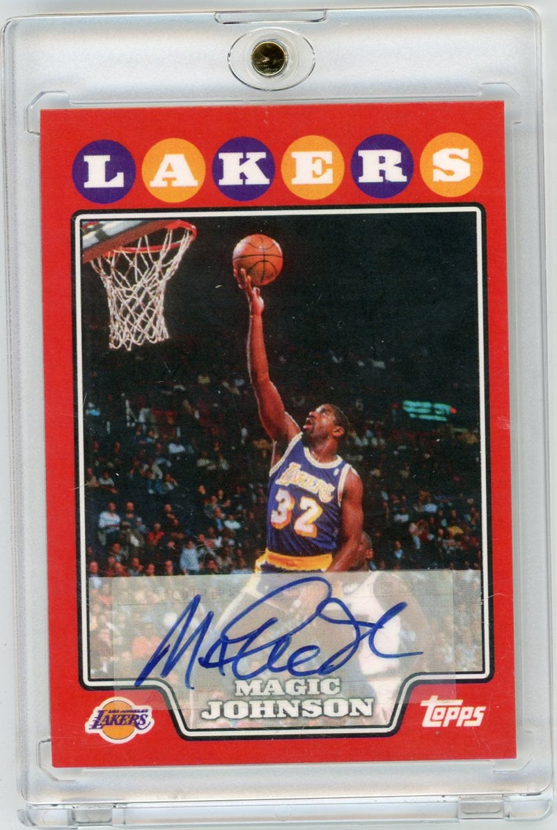 Magic Johnson 2008 Topps Basketball Red Border Autograph