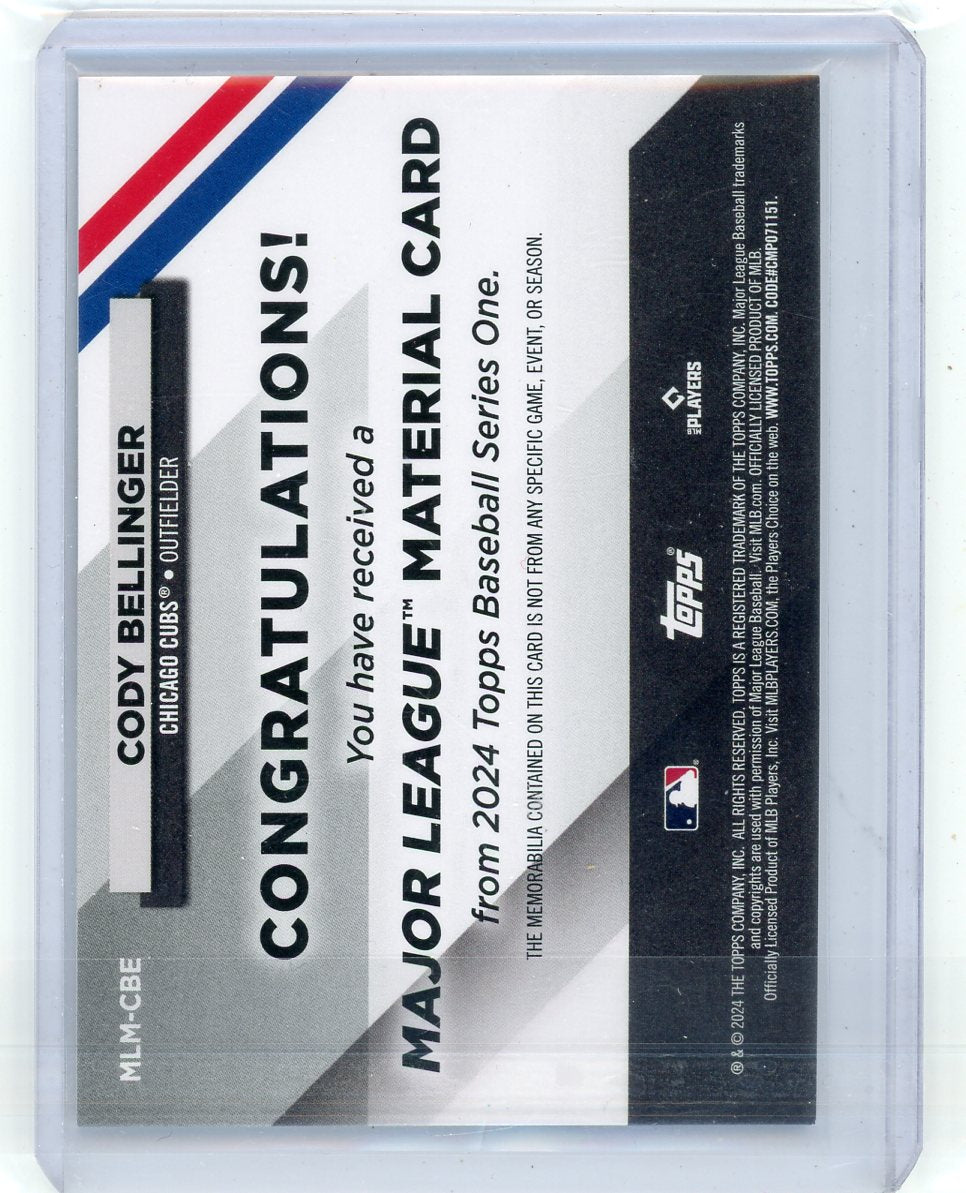 Cody Bellinger 2024 Topps Major League Material bat relic #'d 109/199