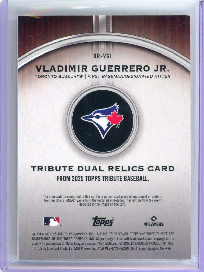 Vladimir Guerrero Jr. 2025 Topps Tribute dual game-used relics 