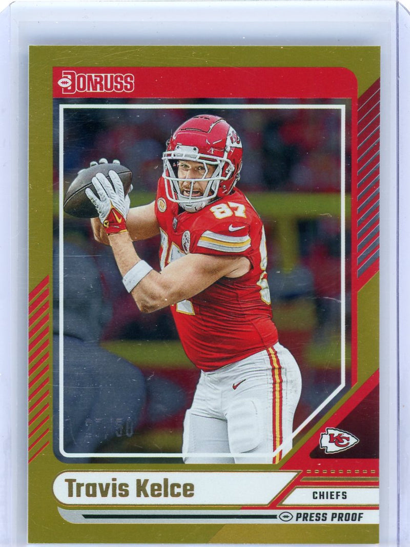 Travis Kelce 2024 Panini Donruss gold holo 