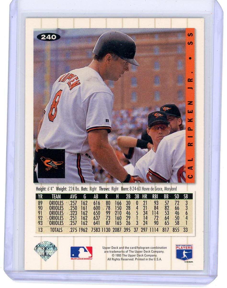 Cal Ripken Jr. 1994 Upper Deck Collector's Choice Gold Signature