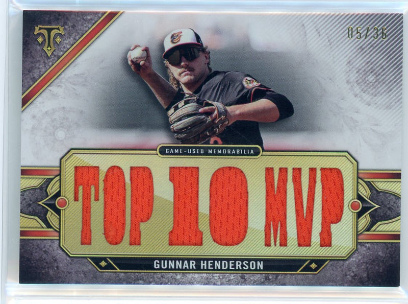 Gunnar Henderson 2024 Topps Triple Threads game-used relic 