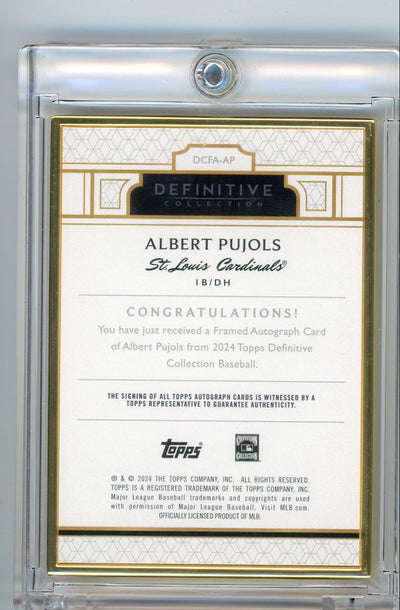 Albert Pujols 2024 Topps Definitive Collection Framed Autograph #'d 05/10 (jersey #)