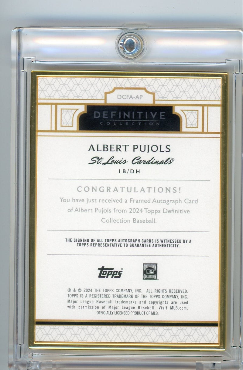 Albert Pujols 2024 Topps Definitive Collection Framed Autograph 